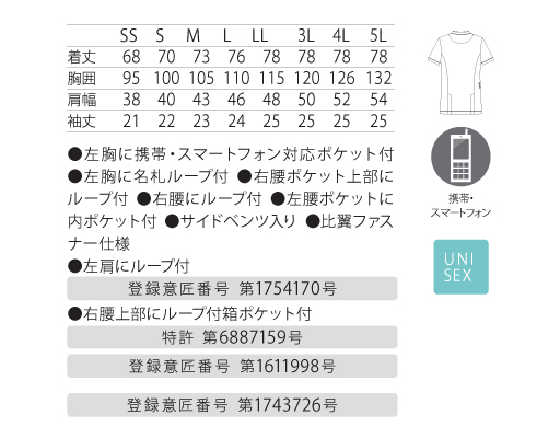 KZN715スクラブジャケット半袖(男女兼用)(ライトアメジスト/SS